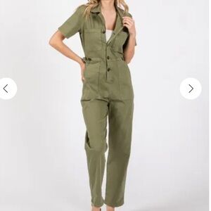 L.T.J Letter to Juliet Green Jumpsuit Utility Jumper Women’s Large